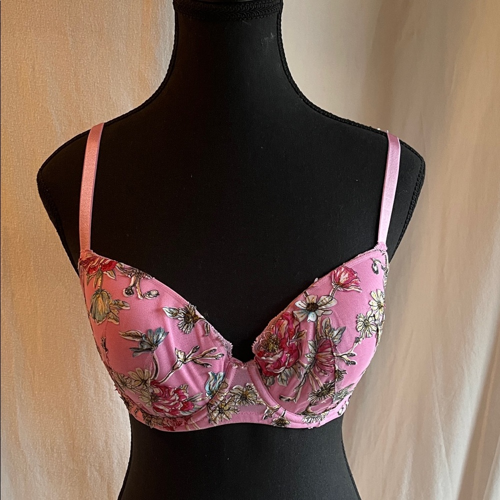 Victoria’s Secret Dream Angel Pink Demi Bra in Floral Pattern 34D